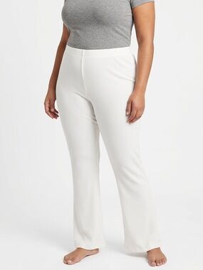 31. H&M White Ribbed Flared Pants